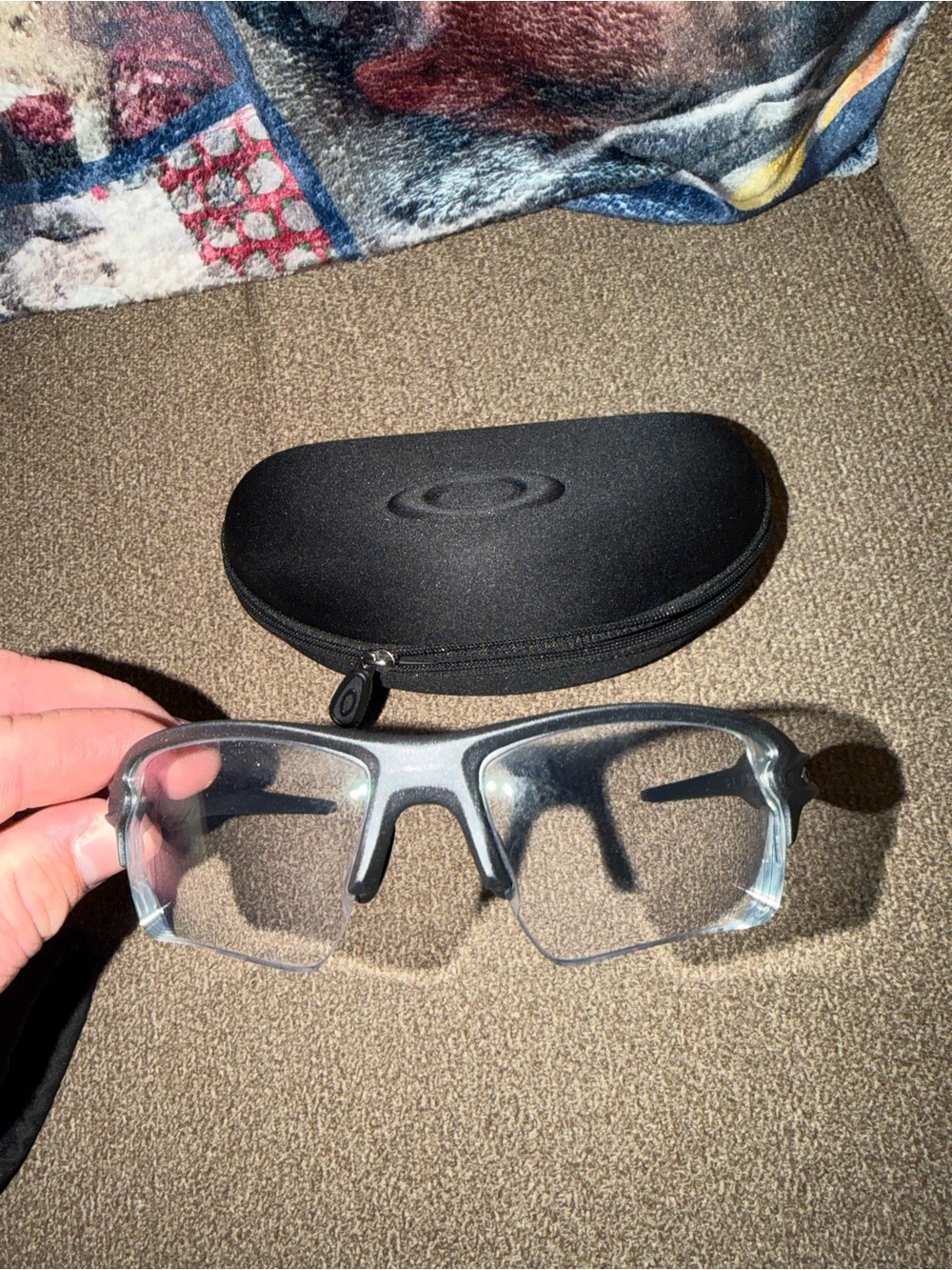 Oakley Sport Glasses with Black Case - Lenses are Prescription Need Taken Out